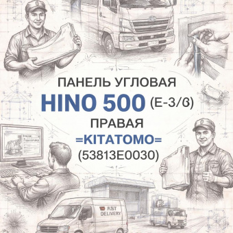 Панель угловая HINO 500 (Е-3/4) правая =KITATOMO= (53813E0030) фото в интернет-магазине РСТ-Моторс