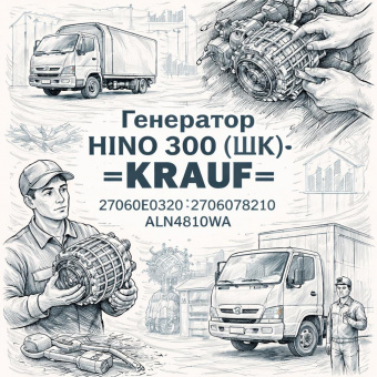 Генератор HINO 300 (ШК) =KRAUF= (27060E0320 2706078210 ALN4810WA) фото в интернет-магазине РСТ-Моторс