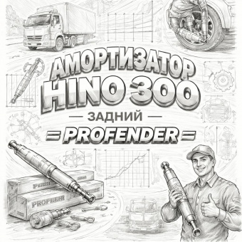 Амортизатор HINO 300 (ШК) задний =PROFENDER= (4853137250) фото в интернет-магазине РСТ-Моторс