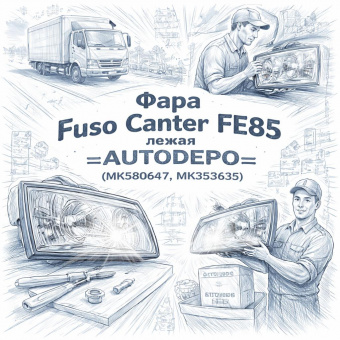 Фара Fuso Canter FE85 левая =AUTODEPO= (MK580647 MK353635) фото в интернет-магазине РСТ-Моторс