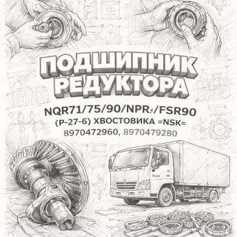 Подшипник редуктора NQR71/75/90/NPR/FSR90 (P-27-6) хвостовика =NSK= (8970472960 8970479280) фото в интернет-магазине РСТ-Моторс