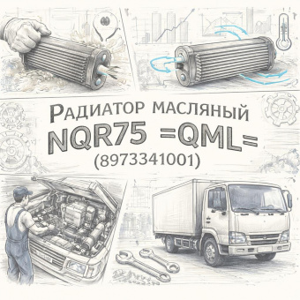 Радиатор масляный (теплообменника) NQR75 =QML= (8973341001) фото в интернет-магазине РСТ-Моторс