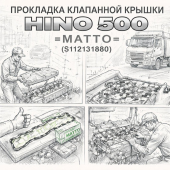 Прокладка клапанной крышки HINO 500 =MATTO= (S112131880) фото в интернет-магазине РСТ-Моторс