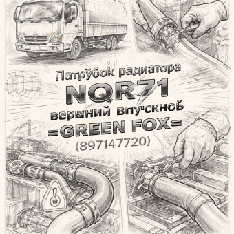 Патрубок радиатора NQR71 верхний впускной =GREEN FOX= (8971474720) фото в интернет-магазине РСТ-Моторс