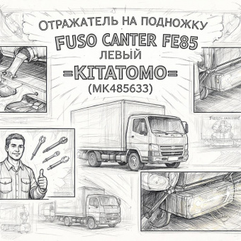 Отражатель на подножку Fuso Canter FE85 левый =KITATOMO= (MK485633) фото в интернет-магазине РСТ-Моторс