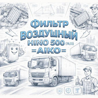 Фильтр воздушный HINO 500 (19.5) =AIKO= (17801EW110 S178013360) фото в интернет-магазине РСТ-Моторс