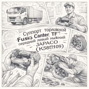 Суппорт тормозной Fuso Canter TF передний левый нижний =JAPACO= (MK585109) фото в интернет-магазине РСТ-Моторс