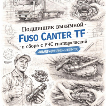 Подшипник выжимной Fuso Canter TF в сборе с РЦС гидравлический =KRAUF= (ME540224 CBZ1147ZX) фото в интернет-магазине РСТ-Моторс