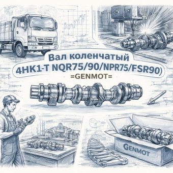 Вал коленчатый 4HK1-T NQR75/90/NPR75/FSR90 (Е-3) =GENMOT= (8973525343 8980292701) фото в интернет-магазине РСТ-Моторс