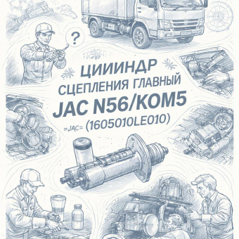 Цилиндр сцепления главный JAC N56/KOM5  =JAC= (1605010LE010) фото в интернет-магазине РСТ-Моторс