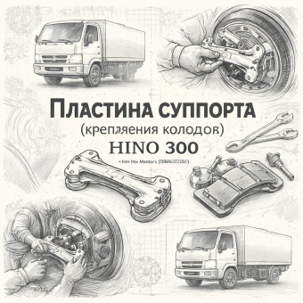 Пластина суппорта (крепления колодок) (колесо) HINO 300 =Hino Motors= (0494A37030) фото в интернет-магазине РСТ-Моторс