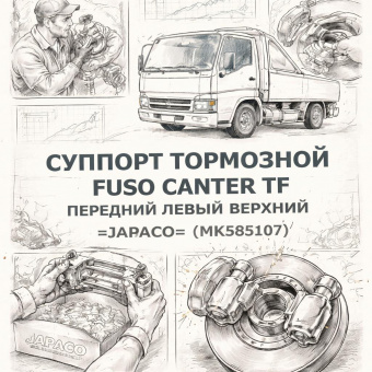 Суппорт тормозной Fuso Canter TF передний левый верхний =JAPACO= (MK585107) фото в интернет-магазине РСТ-Моторс