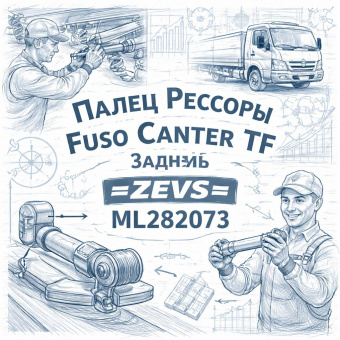 Палец рессоры Fuso Canter TF задней задний =ZEVS= (ML282073) фото в интернет-магазине РСТ-Моторс