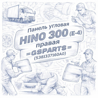 Панель угловая HINO 300 (E-4) правая =GSPARTS= (5381337160A0) фото в интернет-магазине РСТ-Моторс