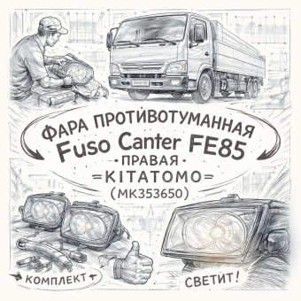 Фара противотуманная Fuso Canter FE85 правая =KITATOMO= (MK353650) фото в интернет-магазине РСТ-Моторс