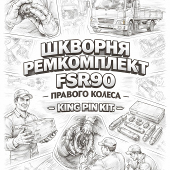 Шкворня ремкомплект FSR90 правого колеса =KING PIN KIT= (1878312952) фото в интернет-магазине РСТ-Моторс