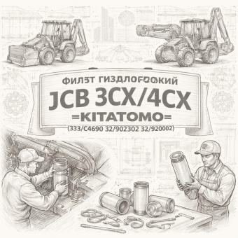 Фильтр гидравлический JCB 3CX/4CX =KITATOMO= (333/C4690 32/902302 32/920002) фото в интернет-магазине РСТ-Моторс