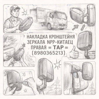 Накладка кронштейна зеркала NPR- Китаец правая =TAP= (8980365213) фото в интернет-магазине РСТ-Моторс