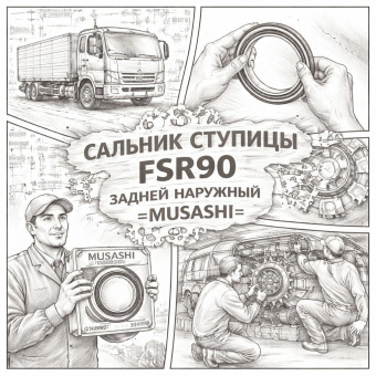 Сальник ступицы FSR90 задней наружный =MUSASHI= (1096253311 1096253312) фото в интернет-магазине РСТ-Моторс