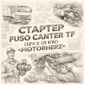 Стартер Fuso Canter TF (12V 2.0 KW) =MOTORHERZ= (MK663008 MK668008 MK666135 STM5302WA) фото в интернет-магазине РСТ-Моторс