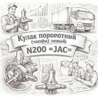 Кулак поворотный (цапфа)  левый  N200 =JAC= (30Z0101015DG) фото в интернет-магазине РСТ-Моторс