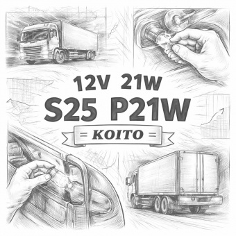 Лампа 12V 21W S25 P21W =KOITO= фото в интернет-магазине РСТ-Моторс
