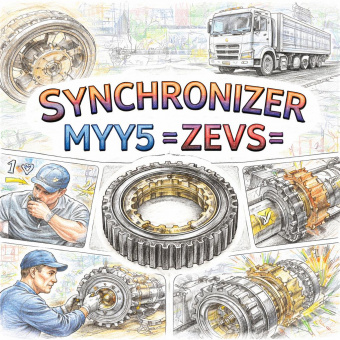 Синхронизатор КПП (1/2/3 /зад.хода) в сборе из 3-х частей MYY5 =ZEVS= (8972413061 8973683430) фото в интернет-магазине РСТ-Моторс