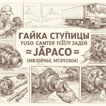 Гайка ступицы Fuso Canter FE85/TF задней =JAPACO= (MB308960 MC892804) фото в интернет-магазине РСТ-Моторс