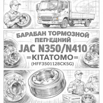 Барабан тормозной передний JAC N350/N410 =KITATOMO= (HFF3501128CK5G) фото в интернет-магазине РСТ-Моторс