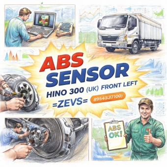 Датчик ABS HINO 300 (УК) передний левый =ZEVS= (8954337100) фото в интернет-магазине РСТ-Моторс