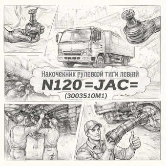 Наконечник рулевой тяги левый N120 =JAC= (3003510M1) фото в интернет-магазине РСТ-Моторс