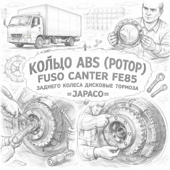 Кольцо ABS (ротор) Fuso Canter FE85 заднего колеса дисковые тормоза =JAPACO= (MK584245) фото в интернет-магазине РСТ-Моторс