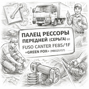 Палец рессоры передней (серьга) (з) Fuso Canter FE85/TF =GREEN FOX= (MB025157) фото в интернет-магазине РСТ-Моторс