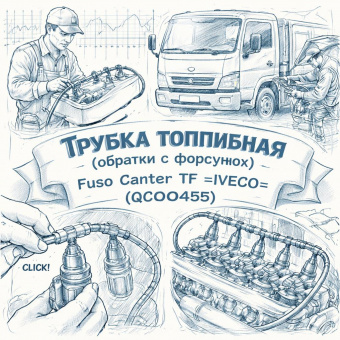 Трубка топливная (обратки с форсунок) Fuso Canter TF =IVECO= (QC000455) фото в интернет-магазине РСТ-Моторс