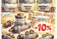 Скидка 10% на тормозные цилиндры Isuzu, Fuso от бренда MIZURO