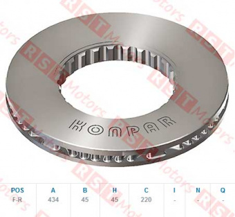 Диск тормозной VOLVO FL/FH/FM перед-зад =KONPAR= (85103803) фото в интернет-магазине РСТ-Моторс