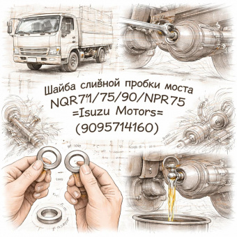 Шайба сливной пробки моста NQR71/75/90/NPR75 =Isuzu Motors= (9095714160) фото в интернет-магазине РСТ-Моторс