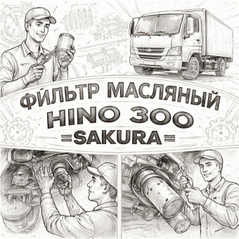 Фильтр масляный HINO 300 =SAKURA= (15613EV015 15613EV013 15613E0080 C5812) фото в интернет-магазине РСТ-Моторс