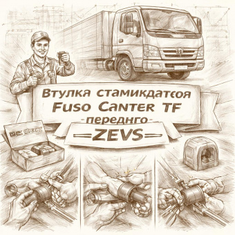Втулка стабилизатора Fuso Canter TF переднего =ZEVS= (MK433121) фото в интернет-магазине РСТ-Моторс