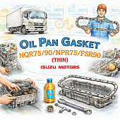 Прокладка поддона картера NQR75/90/NPR75/FSR90 (тонкая) =Isuzu Motors= (8973643860 8978463360)