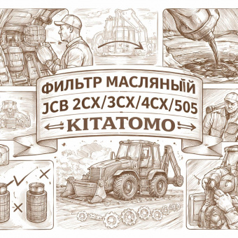 Фильтр масляный JCB 2CX/3CX/4CX/505 (после 2005 гв) =KITATOMO= (320/04133 320/B4420 320/B4394) фото в интернет-магазине РСТ-Моторс