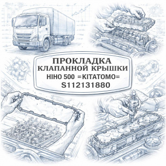 Прокладка клапанной крышки HINO 500 =KITATOMO= (S112131880) фото в интернет-магазине РСТ-Моторс