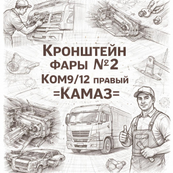 Кронштейн фары №2  КОМ9/12 правый =КАМАЗ= (43089371110235) фото в интернет-магазине РСТ-Моторс