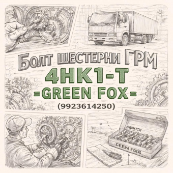 Болт шестерни ГРМ 4HK1-T =GREEN FOX= (9923614250) фото в интернет-магазине РСТ-Моторс