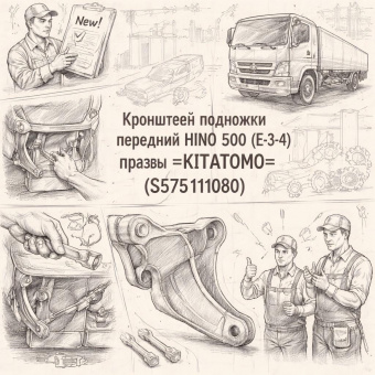 Кронштейн подножки передний HINO 500 (Е-3/4) правый =KITATOMO= (S575111080) фото в интернет-магазине РСТ-Моторс