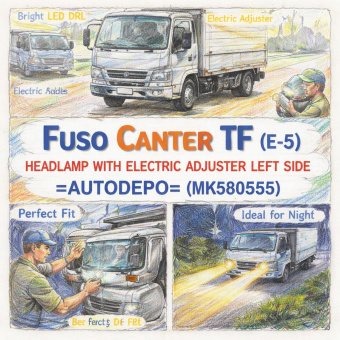 Фара Fuso Canter TF (E-5) с электрокорректором левая =AUTODEPO= (MK580555) фото в интернет-магазине РСТ-Моторс