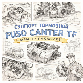 Суппорт тормозной Fuso Canter TF передний правый верхний =JAPACO= (MK585108) фото в интернет-магазине РСТ-Моторс