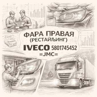 Фара правая (рестайлинг) Iveco 5801745452  =JMC=  фото в интернет-магазине РСТ-Моторс