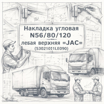 Накладка угловая N56/80/120 левая верхняя =JAC= (5302101LE090) фото в интернет-магазине РСТ-Моторс