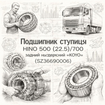 Подшипник ступицы HINO 500 (22.5)/700 задний внутренний =KOYO= (SZ36690006) фото в интернет-магазине РСТ-Моторс